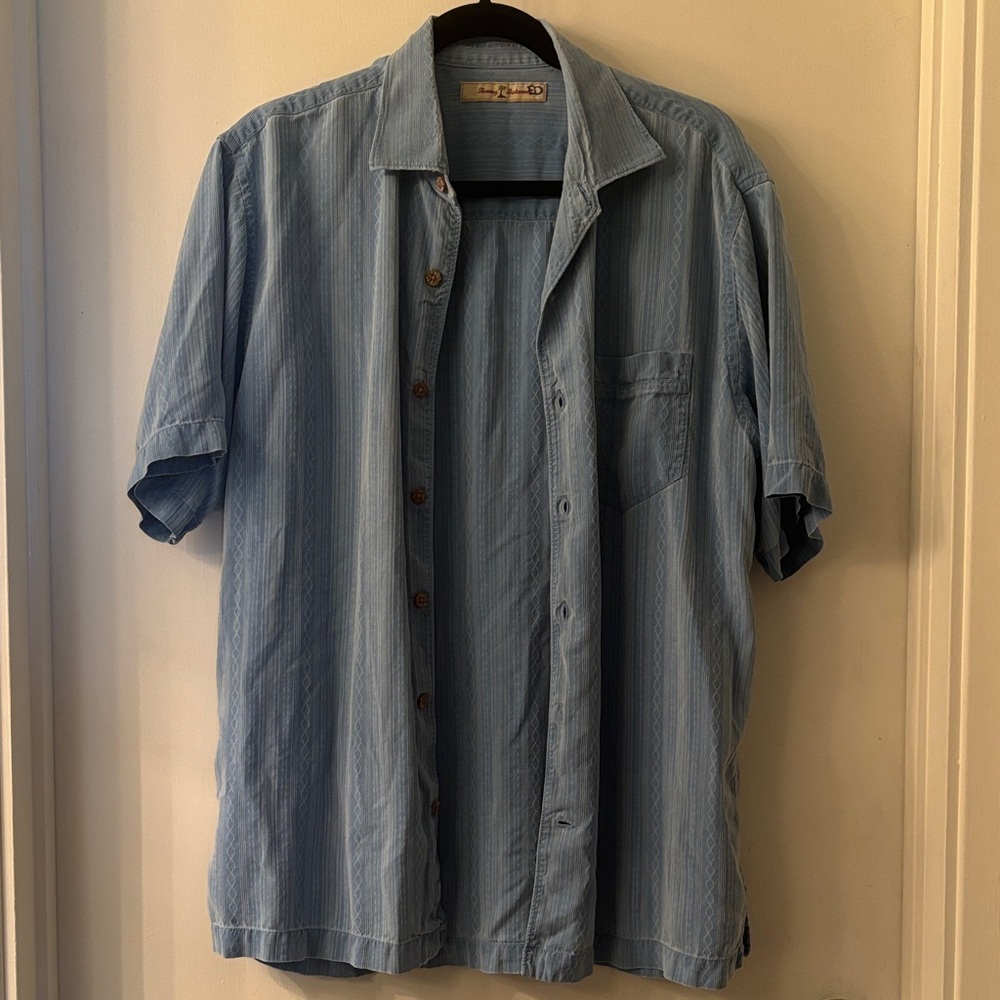 Tommy Bahama Sky Blue Silk Button Down Shirt